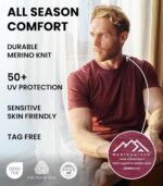 Merino Wool T-Shirt Mens - Merino Wool Undershirt Thermal Shirt for Men and Hiking Socks - Image 3