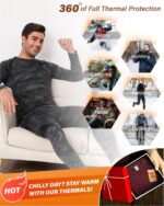 Muezna Men's Thermal Top and Bottom Set Underwear Long Johns Base Layer with Soft Fleece Lined - Image 5