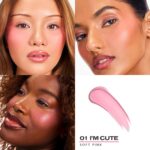 Suggest a better title and return a single title only without any other comments: Sacheu Cheek STAY-N Liquid Blush for Cheeks — High Pigment, Buildable, Lightweight Cream Blush for Dewy & Radiant Flushed Cheeks — Long-lasting & Cruelty Free (I'm Cute) - Image 2