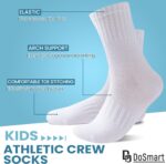 DoSmart Kids Athletic Crew Socks Boys Girls Classics Cotton School Uniform Childs Sports Breathable Casual Socks 10 Pairs - Image 5
