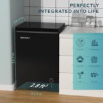 EUHOMY 3.5 Cu.Ft Chest Freezer with Wheels, Small Deep Freezer Adjustable 7 Thermostat, Quiet Mini Freezer Free-Standing Top Door, Energy Saving for Apartment/Garage/Basement/Dorm/Home, New Black - Image 7