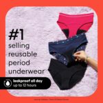 Suggest a better title and return a single title only without any other comments: Thinx Teens Period Underwear, Brief-Style Period Panties for Teens, Holds Up to Regular 12 Tampons, Period Panties, Reusable - Image 5