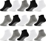 GRPSKCOS Non Slip Toddler Socks 15 Pairs Toddler Grip Anti Skid Low Cut Socks for 1-7 Years Boys Girls