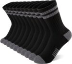 Comfoex 10 Pairs Boys Crew Long Athletic Socks for 4-6 6-8 8-10 Years Old Kids Calf Sports Half Cushioned