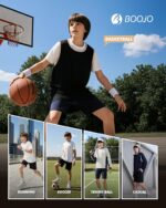 5 Pack Athletic Basketball Boys Shorts - Black Quick Dry Kids Youth Teen Shorts with Pockets for Soccer Running - Image 5