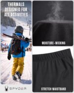 Spyder Kids Thermal Underwear Set - 2 Piece Moisture Wicking Insulated Girls Boys Thermal Set Base Layer Long Johns for Kids - Image 3