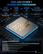 Getorli Mini PC, Dual LAN AMD Ryzen 7 8745HS (Max 4.9GHz), Mini Computers 32GB DDR5 RAM 1TB SSD, Mini Desktop Computer 4K 120Hz Displays/HDMI/Type-C/USB Ports/RJ45/WiFi 6/BT5.3 for Home/Office/Games - Image 2