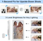 Selfie Monitor Screen for iPhone/Android,Magnetic Phone Vlog Selfie Screen with 1800mAh Battery&Bluetooth Remote,Wireless Back Camera Monitor for Live Streaming/TikTok(White) - Image 9