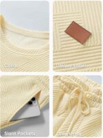 JMIERR Men's 2 Piece Outfits Knit Jacquard Pullover Sweatshirt Tracksuit & Joggers Sweatpants Sweatsuit Sets with Pockets - Image 8