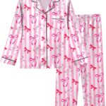 Suggest a better title and return a single title only without any other comments: Sylfairy Girls Pajamas Silk PJS Set Satin Sleepwear Long Sleeve Jammies for Kids Button-Down Nightwear Loungewear 3-16 Years