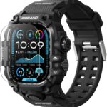 amBand Rugged Case with Band for Apple Watch Ultra 3/2/1 49mm, M3 Military Grade Shockproof Cover, Includes Screen Protector Kit, Tactical Band for Men - Compatible with iWatch Ultra, Matte Black