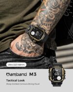 amBand Rugged Case with Band for Apple Watch Ultra 3/2/1 49mm, M3 Military Grade Shockproof Cover, Includes Screen Protector Kit, Tactical Band for Men - Compatible with iWatch Ultra, Black Gold - Image 3