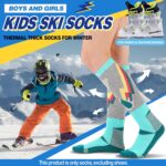ANTSANG 3 Pairs Kids Merino Wool Ski Socks Boys Girls Thermal Thick Warm Winter Cozy Socks for Skiing Snowboarding - Image 2