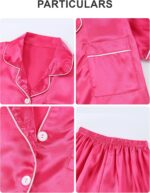 DIPUG 3 Piece Girls Silk Pajamas Set Soft Satin PJs Sleepwear for Comfortable Nights - Image 5