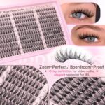 Lash Clusters Kit Wispy Eyelash Clusters Lashes Natural DIY Lash Extension Kit 10-16mm Cluster Eyelash Extensions Kit 300pcs C Curl Individual Lashes Cluster Eyelash (No Tweezers) - Image 3