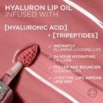 L'Oreal Paris Plump Ambition Hyaluron Lip Oil, 24 HR Lip Gloss with Hyaluronic Acid, Volumizing Formula with Glass-Like Shine, Berry Jolie 490, 0.16 Fl Oz - Image 6