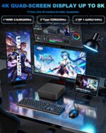 Getorli Mini PC, Dual LAN AMD Ryzen 7 8745HS (Max 4.9GHz), Mini Computers 32GB DDR5 RAM 1TB SSD, Mini Desktop Computer 4K 120Hz Displays/HDMI/Type-C/USB Ports/RJ45/WiFi 6/BT5.3 for Home/Office/Games - Image 4