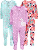 Suggest a better title and return a single title only without any other comments: Simple Joys by Carter's Girls 3-pack Snug Fit Footed Cotton Pajamas