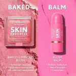 Suggest a better title and return a single title only without any other comments: COVERGIRL TruBlend Skin Enhancer Baked Luminous Blush, with Hyaluronic Acid & White Rose Extract, Blends Seamlessly - Rose Latte (Nude with Pink Swirls) - Image 6