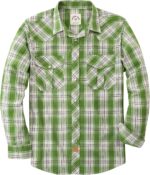 Dubinik Pearl Snap Shirts for Men - Long Sleeve Western Vintage Plaid Shirts