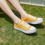 ZGR Womens White Tennis Shoes for Women,Lace up Canvas Sneakers,Casual Walking Canvas Shoes - Image 2