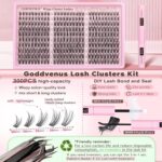Lash Clusters Kit Wispy Eyelash Clusters Lashes Natural DIY Lash Extension Kit 10-16mm Cluster Eyelash Extensions Kit 300pcs C Curl Individual Lashes Cluster Eyelash (No Tweezers) - Image 5