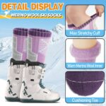 Anlisim Kids Merino Wool Ski Socks 3 Pairs Girls Boys Thermal Winter Warm Thick Breathable Socks for Skiing Snowboarding - Image 4