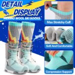 ANTSANG 3 Pairs Kids Merino Wool Ski Socks Boys Girls Thermal Thick Warm Winter Cozy Socks for Skiing Snowboarding - Image 5