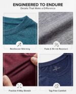 Real Essentials 5 Pack: Men's Dry-Fit Short Sleeve Crew Neck T Shirts Fitness Running Gym Workout Cool Exercise Athletic Tee - Image 4