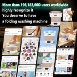 5.0 New Upgraded Portable Washing Machine 16L Mini Foldable Washer [SGS certified German high-efficiency motor] [Hidden UV-C cleaning]Foldable Design Ideal for Hotel, Home, Apartment and Campain - Image 4