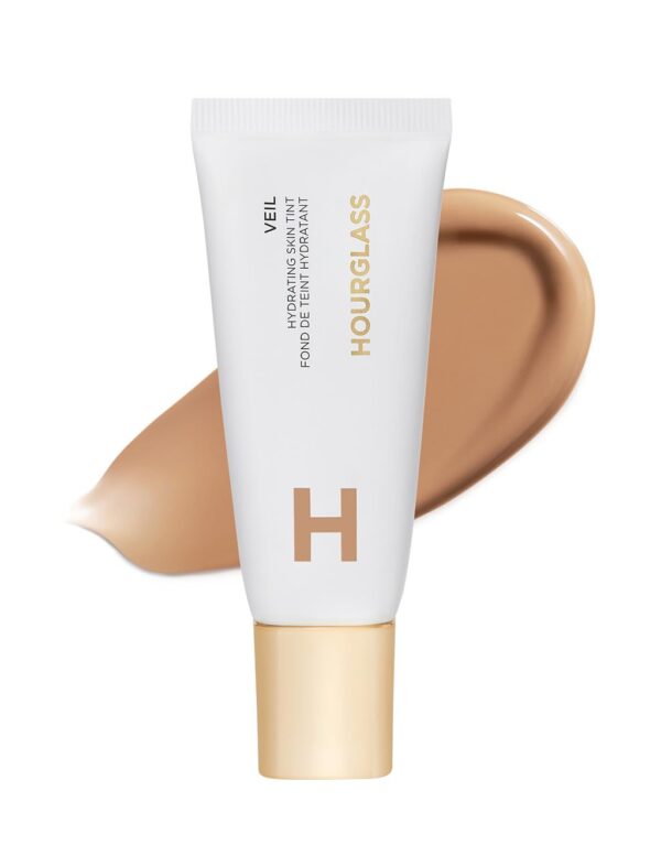 Suggest a better title and return a single title only without any other comments: Hourglass Veil Hydrating Skin Tint, Dewy Tinted Moisturizer, Makeup and Skincare Benefits, Lightweight, Buildable Coverage, Vegan, Cruelty-Free Hourglass Skin Tint for Radiant, Natural Glow