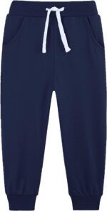 4 Pack Toddler and Kids Boys Sweatpants Joggers Cotton Active Soft Joggers Pants with Functional Drawstring 2-14Y - Image 2