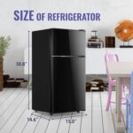 2.4 Cu.Ft Small Refrigerator with Freezer Mini Fridge Removable Plastic Shelves Ideal for Apartment,Dormitory Black - Image 6
