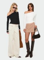 Darong Women's Casual Long Sleeve Boat Neck Off Shoulder Slim Fit Crop Top Going Out Blouses Y2K Tight Shirts - Image 4