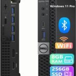 Dell Optiplex 7050 Mini Desktop PC Computer, Core i7-6700, 8GB RAM, 256GB SSD, Keyboard, Mouse, USB WiFi+BT, Windows 11 Pro 64 Bit-Multi-Language (Renewed)