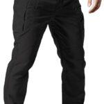 Men's Stretch Tactical Pants,Water Resistant Ripstop Cargo Pants,Lightweight Outdoor Work Hiking Pants with Pockets(No Belt)
