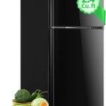 2.4 Cu.ft Mini Fridge with Top Freezer Apartment Size Dual Door Compact Refrigerator for Personal Use Small Fridge with Egg tray, 7 Temperature Control For Dorm, Black
