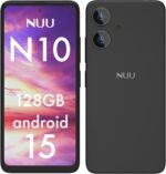 NUU N10 Basic Cell Phone for T-Mobile, Mint, Metro, Qlink, Tello and More 4GB/128GB, Perfect for Teenagers, Dual SIM 4G, Octa-Core 6.6" 90Hz HD+, Unlocked Phones Android Phone 15, US Warranty (Black)