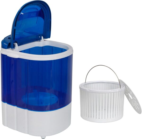 SUPER DEAL Portable Washing Machine, Single Tub Small Laundry Washer 5.7 lbs Washing Capacity for Apartments, Dorms,Traveling, RV, Semi-automatic Laundry 110V, Blue