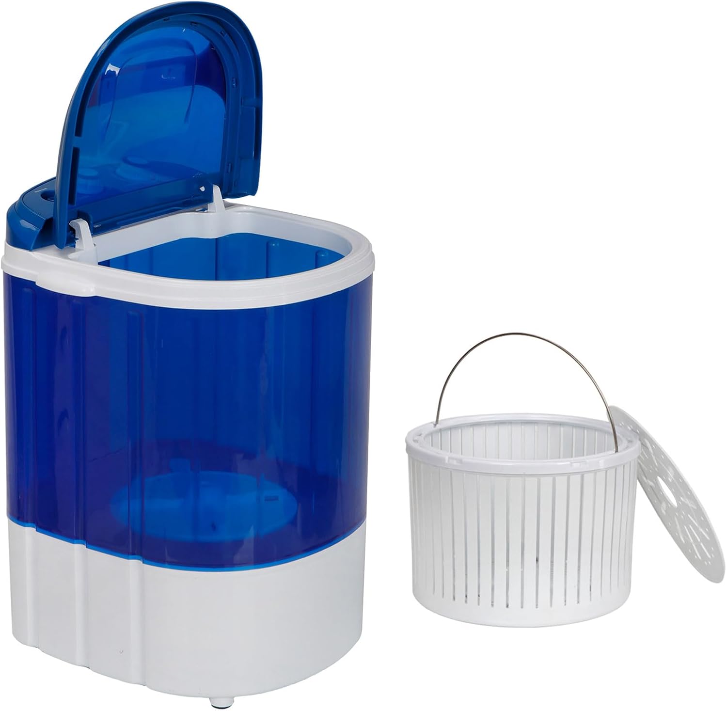 SUPER DEAL Portable Washing Machine, Single Tub Small Laundry Washer SUPER DEAL Portable Washing Machine, Single Tub Small Laundry Washer 5.7 lbs Washing Capacity for Apartments, Dorms,Traveling, RV, Semi-automatic Laundry 110V, Blue