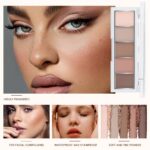 5 Colors Matte Nude Eyeshadow Makeup Palette, Nude Pink Brown Taupe Neutral Matte Smokey Cream Mini Eye Shadow Palette Makeup for Older Women Blue Green Eyes, Contour Make up Palettes sombras de ojos - Image 2