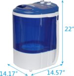SUPER DEAL Portable Washing Machine, Single Tub Small Laundry Washer 5.7 lbs Washing Capacity for Apartments, Dorms,Traveling, RV, Semi-automatic Laundry 110V, Blue - Image 6