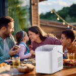 Ice Makers Countertop, Portable Ice Machine with Handle, 6 Mins 9 Bullet Ice Cubes with Basket and Scoop, 26lbs in 24Hrs, Auto-Cleaning, for Home, Kitchen, RV, Camping, White - Image 7