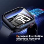 TAURI 2 Pack Hard Case for Apple Watch Series 11/10 46mm, with PC Tempered Glass Screen Protector, [Scristant Resistant] [Overall Protection] Slim Cover for iWatch S11 / S10 46mm, Black - Image 6