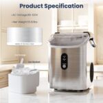 Antarctic Star Nugget Ice Makers Countertop with Auto-Cleaning, 35lbs/Day, Portable Sonic Ice Machine with Handle, Basket and Scoop for Home/Kitchen/Office/Camping(Stainless Steel Silver) - Image 5