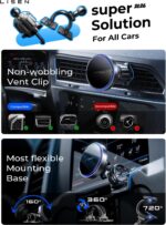 LISEN for 15W MagSafe Car Mount Charger,MagSafe Charger,Wireless Car Charger,Magnetic Phone Holder for Car,Phone Holders for Your Car Accessories for Women Men Jeep Ford F150 for iPhone 17-12,Samsung - Image 2