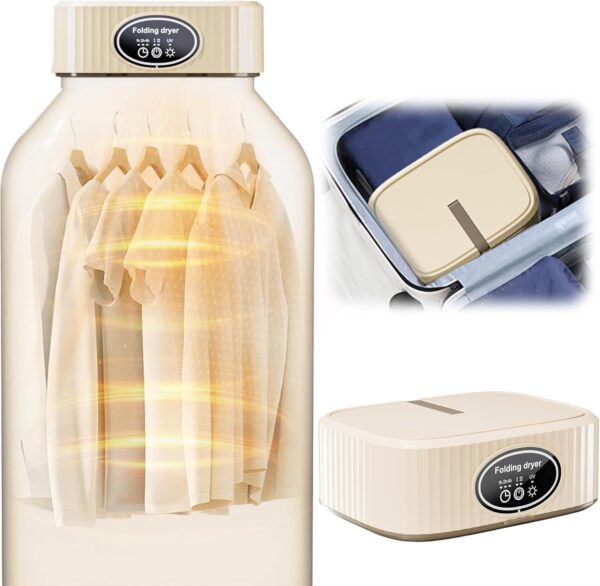 Portable Clothes Dryer for Laundry, Mini Portable Dryer Machine with Adjustable Timer Compact Laundry Dryers for Apartment, RV, Dorms, Travel