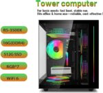 Prebuilt Gaming Desktop Computer | 16G DDR4 RAM | 512G SSD | AMD Ryzen5 6Cores 3.6G Up to 4.1G | RX 560 4G Graphics Card | Wi-Fi 6 | Gamer PC Black - Image 2