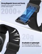 Stretchy Band Compatible with Apple Watch Bands 40mm 38mm 41mm 42mm 44mm 45mm 46mm 49mm Women Men,Magnetic Clasp Nylon Elastic Sport Strap for iWatch Series 11 10 9 8 7 6 5 4 3 SE SE2 SE3 Ultra,Black - Image 4