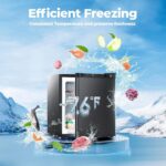 1.1 Cu.ft Small Freezer, Mini Upright Freezer with 7 Adjustable Thermostat, Removable Shelves, Reversible Single Door, for Bedroom/Home/Dorms/Apartment (Black) - Image 3